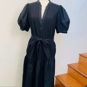 New without Tag Who What Wear Puff Sleeve Black Dress with Waistband